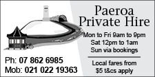 Paeroa Private Hire